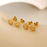 Lovely Gold Rose Flower Earrings 可愛金玫瑰花朵耳環 (KJEA20158)