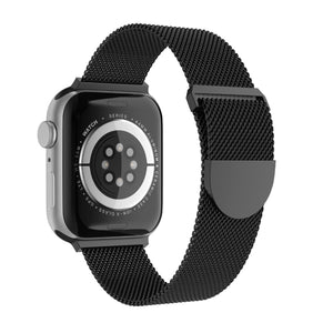 Black Milano Magnetic Stainless Steel Mini Buckle Apple Watch Band 黑色米蘭磁吸式不銹鋼迷你扣 Apple 錶帶 (KCWATCH1159)