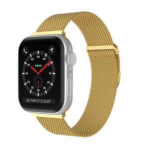 Gold Milano Magnetic Stainless Steel Mini Buckle Apple Watch Band 金色米蘭磁吸式不銹鋼迷你扣 Apple 錶帶 (KCWATCH1161)