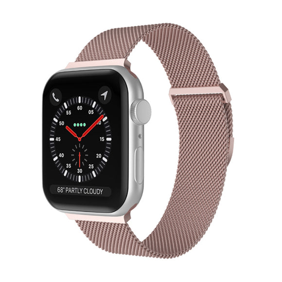 Rose Pink Milano Magnetic Stainless Steel Mini Buckle Apple Watch Band 玫瑰粉米蘭磁吸式不銹鋼迷你扣 Apple 錶帶 (KCWATCH1162)