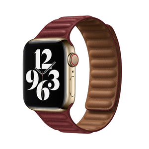 Burgundy Genuine Leather Apple Watch Band 酒紅色真皮Apple 錶帶 (KCWATCH1166b)