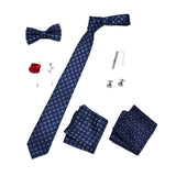 Bow Tie, Pocket Square, Brooch, Tie Clip 8 Pieces Gift Set 領結口袋巾胸針領帶夾8件套裝 (KCBT2176)