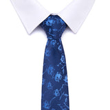Blue Tie, Pocket Square, Cufflinks, Tie Clip 4 Pieces Gift Set 藍色領帶口袋巾袖扣領帶夾4件套裝 (KCBT2180)