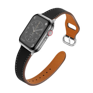 Black Genuine Leather Apple Watch Band (for small wrist) 黑色真皮Apple (適合小手腕) 錶帶 KCWATCH1181