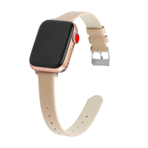 Apricot Genuine Leather Apple Watch Band  (for small wrist) 杏色真皮Apple (適合小手腕) 錶帶 (KCWATCH1182)