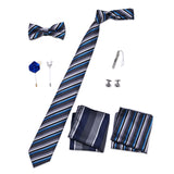 Bow Tie, Pocket Square, Brooch, Tie Clip 8 Pieces Gift Set 領結口袋巾胸針領帶夾8件套裝 (KCBT2183)