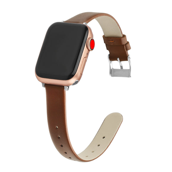 Brown Genuine Leather Apple Watch Band (for small wrist) 棕色真皮Apple (適合小手腕) 錶帶 (KCWATCH1184)