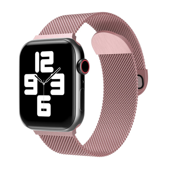 Rose Pink Milano Magnetic Stainless Steel Apple Watch Band 玫瑰粉色米蘭磁吸不銹鋼 Apple 錶帶 (KCWATCH1189)
