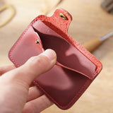 Red Grained Leather Card Holder 紅色真牛皮信用卡套 CH19019