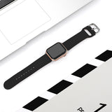 Black Genuine Leather Apple Watch Band 黑色真皮Apple 錶帶 KCWATCH1193