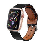 Black Genuine Leather Apple Watch Band 黑色真皮Apple 錶帶 KCWATCH1193