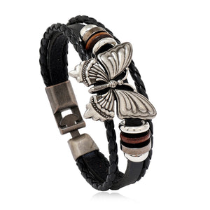 Braided Butterfly Leather Bracelet (Circumference 21.5cm) 蝴蝶編織皮革手鍊 (鍊長 21.5cm) (KJBR16197)
