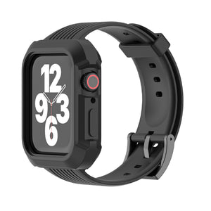Black TPU Apple Watch Strap + Case 黑色塑膠 Apple 錶帶 + 保護殼 KCWATCH1197