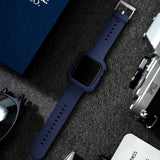 Navy Blue TPU Apple Watch Strap + Case 海軍藍塑膠 Apple 錶帶 + 保護殼 KCWATCH1198