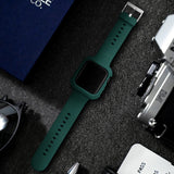 Dark Green TPU Apple Watch Strap + Case 墨綠塑膠 Apple 錶帶 + 保護殼 KCWATCH1199