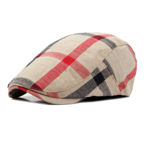 Beige British Plaid Beret 米色英倫格子貝雷帽 KCHT2199