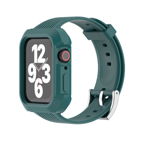 Dark Green TPU Apple Watch Strap + Case 墨綠塑膠 Apple 錶帶 + 保護殼 KCWATCH1199