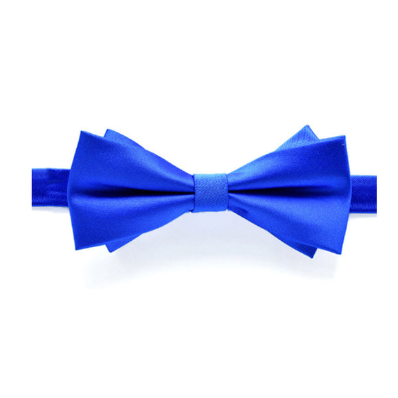 French Style Royal Blue Double Layer Bow Tie 法式寶藍色雙層領結 KCBT2055