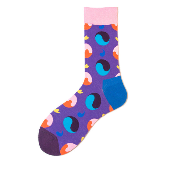 Purple Tai Chi Pattern Cozy Socks (EU38-EU45) 紫色太極圖案舒適襪子 (歐碼38-歐碼45)