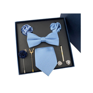 Bow Tie, Pocket Square, Brooch, Tie Clip 8 Pieces Gift Set  領結口袋巾胸針領帶夾8件套裝 (KCBT2038)