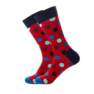 Blue Dots Red Cozy Socks (EU38-EU45) 藍色圓點紅色舒適襪子 (EU38-EU45)