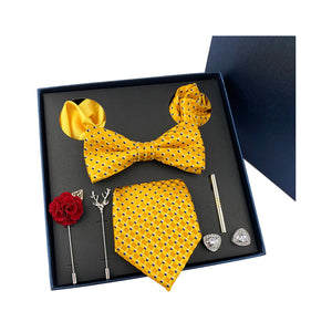 Bow Tie, Pocket Square, Brooch, Tie Clip 8 Pieces Gift Set  領結口袋巾胸針領帶夾8件套裝 KCBT2037