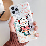 Cartoon Doodle Boy / Girl iPhone 12 Case 卡通塗鴉男生 / 女生 iPhone 12 手機殼