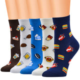 Set of 5 Pairs Food Pattern Cozy Socks (One Size) 5件套食物圖案舒適襪子 (均碼) HS202363-HS202367