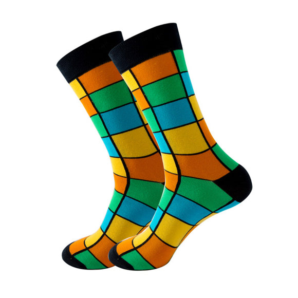 Cube Pattern Cozy Socks (EU39-EU45) 方塊圖案舒適襪子 (歐碼39-歐碼45)