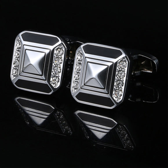 Austrian Crystal Black Cufflinks 奧地利水晶黑色袖扣