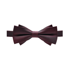 French Style Burgundy Double Layer Bow Tie 法式酒紅色雙層領結 (KCBT2052)