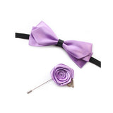 Light Purple Bow Tie with Buttonhole  淺紫色領結配胸花 KCBT2019