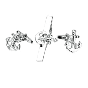 Pirate Anchor Cufflinks Tie Clip Cufflinks Set ** Free Gift ** 海盜船錨領帶夾袖扣套裝 ** 附送贈品 **