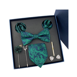 Bow Tie, Pocket Square, Brooch, Tie Clip 8 Pieces Gift Set  領結口袋巾胸針領帶夾8件套裝 KCBT2070