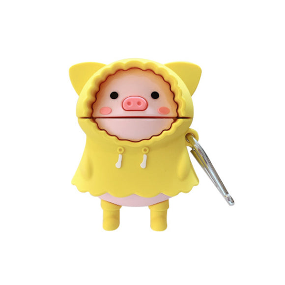 Cute Raincoat Pig AirPods Case 可愛雨衣小豬 AirPods 保護套