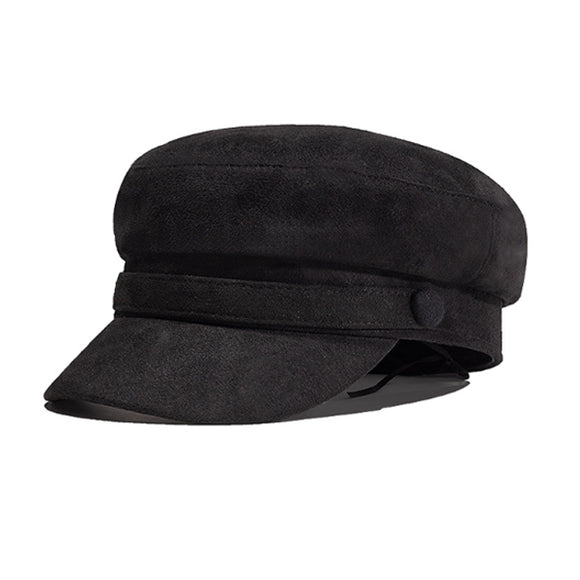 Black Japanese Suede Army Cap 黑色日系鹿皮絨軍帽 KCHT2293