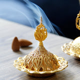 Hollow Golden Tower Metal Incense Burner 金色鏤空金塔香爐