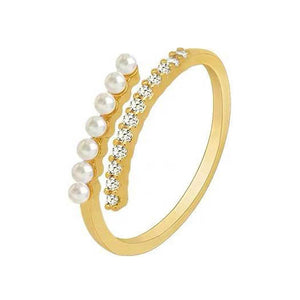 Rhinestone Imitation Pearl Open Ring (Adjustable) 水鑽仿珍珠開口戒指 (可調節) KJEA20135