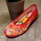 Handmade Red Wedding Flat Shoes ** Free Gift ** 傳統手工製造紅色繡花鞋 ** 附送贈品 **
