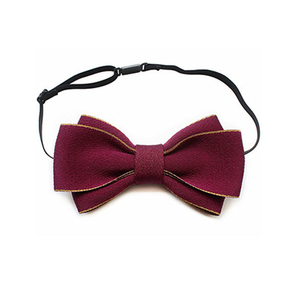 Simple Apricot Edge Violet Red Bow Ties 簡約杏邊紫紅色領結 KCBT2029