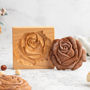 Wooden Rose Flower Cookie Cutter Baking Mold 木製玫瑰花朵曲奇烘焙模具