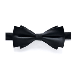 French Style Black Double Layer Bow Tie 法式黑色雙層領結 (KCBT2053)