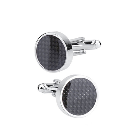 Round Black Elegant French Cufflinks 圓形黑色法式袖扣