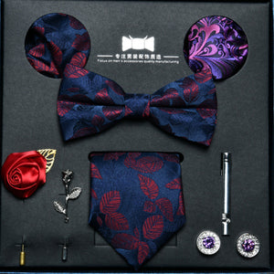 Bow Tie, Pocket Square, Brooch, Tie Clip 8 Pieces Gift Set  領結口袋巾胸針領帶夾8件套裝 KCBT2060
