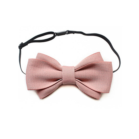 Simple Pink Edge Pink Bow Ties 簡約粉紅邊粉紅色領結 KCBT2030