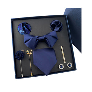 Bow Tie, Pocket Square, Brooch, Tie Clip 8 Pieces Gift Set  領結口袋巾胸針領帶夾8件套裝 KCBT2039
