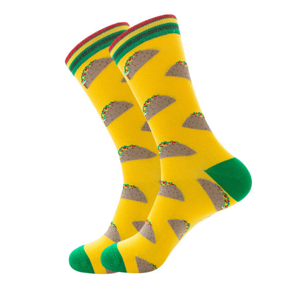 Taco Pattern Cozy Socks (EU39-EU45) 墨西哥夾餅圖案舒適襪子 (歐碼39-歐碼45)