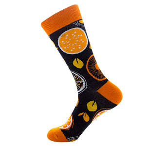 Orange Pattern Cozy Socks (EU39-EU45) 橙圖案舒適襪子 (歐碼39-歐碼45)