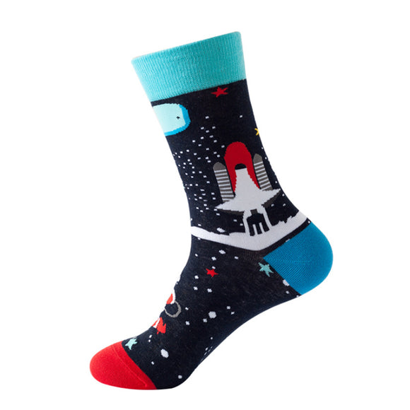 Spacecraft Pattern Cozy Socks (One Size) 太空飛船圖案舒適襪子 (均碼)