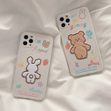 Plush Embroidered Bear iPhone 12 Case 毛絨刺繡熊 iPhone 12 保護套